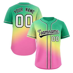 Maillots de Baseball personnalisés de haute qualité à impression numérique uniformes de sports d'équipe personnalisés 100% polyester col en v respirant à séchage rapide - Product Image 5