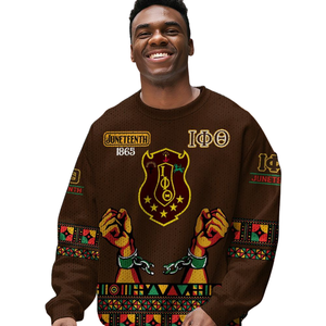 Iota Phi Theta 1963 Suéter con letras de chenilla Suéter de punto acrílico Ropa de fraternidad griega Ropa griega de invierno - Product Image 4