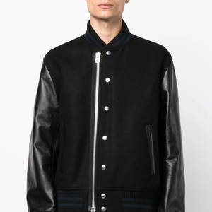 Veste universitaire en tissu de laine de haute qualité pour homme, style vintage décontracté, col montant, personnalisable, style streetwear, écologique - Product Image 3