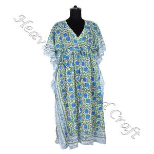 2025 fabricantes indios estándar nueva llegada moda largo sin mangas mujer algodón caftán tamaño largo caftán/caftán algodón - Product Image 6