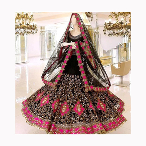 2024 vente chaude pakistanais indien travail manuel en mousseline de soie robe de mariée Salwar Kameez costume Lehenga Choli - Product Image 4