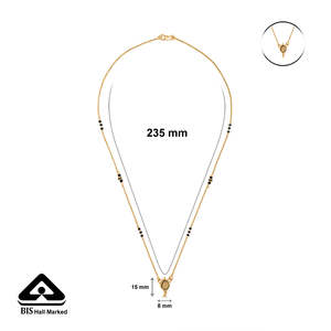 Collar Mangalsutra Moderno Rajeshwari con Cuentas Finas Doradas - Product Image 6