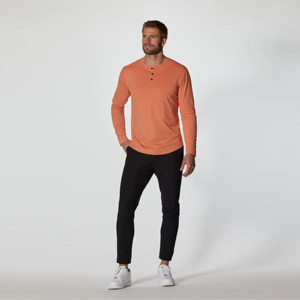 OEM personalizado hombres Henley suave y cómoda camisa manga larga para ropa casual 100% algodón Henley camisetas - Product Image 1