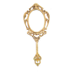 Miroir à main décoratif pour la maison classique en laiton en métal miroir à main miroir de maquillage pour le camping voyage à prix compétitif - Product Image 1