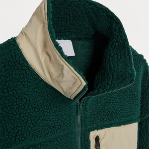 Chaqueta de lana de invierno para hombre con logotipo bordado de diseño personalizado, chaqueta de lana polar cálida de alta calidad - Product Image 5