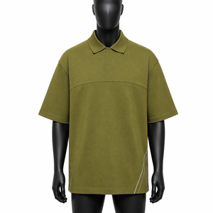 Camiseta Polo Extra Grande Verde Oliva Personalizada OEM para Hombre, Transpirable, de Manga Corta, Informal, para Golf, Venta al Por Mayor - Product Image 1