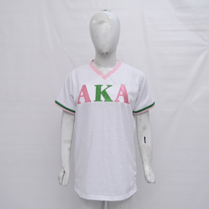 Camiseta Blanca con Cuello en V, Bordado de Cresta, Algodón y Spandex, Transpirable, Logotipo Personalizado, Manga Corta, Casual, Floral/Unicolor, Formal, Verano - Product Image 3