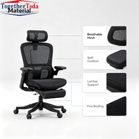 Chaise de bureau ergonomique réglable en maille avec repose-pieds, accoudoirs 4D, chaise inclinable pour ordinateur, pour la maison, le bureau et le lieu de travail