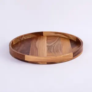 ถาดเสิร์ฟไม้อะคาเซียทำด้วยมือสวยงามอุปกรณ์จัดเลี้ยงสำหรับเครื่องดื่มอาหารเป็นมิตรกับสิ่งแวดล้อม - Product Image 1