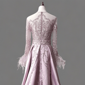 ชุดราตรีทรงบอลกาวน์สีชมพูประดับเลื่อม ผ้าซาติน วินเทจ คุณภาพสูง เป็นมิตรกับสิ่งแวดล้อม ชุดแม็กซี่สำหรับงานเลี้ยงตอนเย็น ชุดเจ้าสาว หรูหรา สง่างาม สำหรับงานพิธีการ งานแต่งงาน - Product Image 4