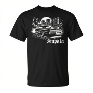 Impala Muscle Car Vintage Classic T-Shirt Noir Chemise graphique pour hommes - Product Image 2