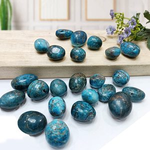 Apatite bleue en vrac dégringolée pierres précieuses-énergie positive et fabrication de bijoux cristaux-vente en gros Apatite bleue polie Tumble - Product Image 3