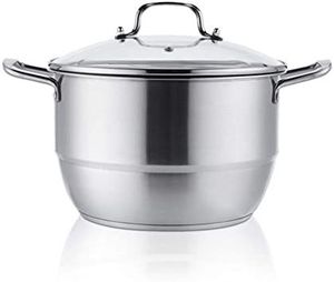 Elegante cazuela de acero inoxidable con un elegante acabado de espejo y un sello a prueba de fugas ideal para chefs profesionales - Product Image 1