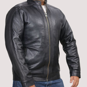 Veste en cuir et toile de haute qualité pour homme, couleur personnalisée, 100% cuir, logo personnalisé, service OEM - Product Image 3