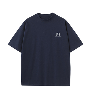เสื้อยืดโอเวอร์ไซส์ผ้าไหมเสื้อยืดโอเวอร์ไซส์ผ้าคอตตอนเนื้อนุ่มปักโลโก้ออกแบบได้ตามที่ต้องการ - Product Image 4