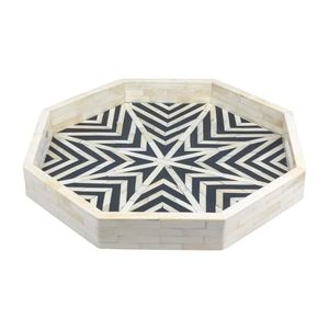 ถาดเสิร์ฟทำด้วยมือถาดใส่กระดูกหรูหราสำหรับอาหารเช้าอาหารผลไม้ชากาแฟ - Product Image 1