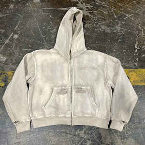 Custom Vintage Distressed <b>Paint</b> Acid Wash Heavyweight Sun Faded Winter Men's Pullover Hoodie 100% Cotton Fleece Regular Fit - Product Image 2