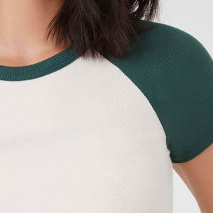 Wholesale Women\'s 100% Cotton Custom Logo Printing <b>Stretch</b> Plain Crop Top T <b>Shirts</b> Comfortable Breathable <b>Shirt</b> - Product Image 5