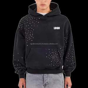 เสื้อผู้ชายสไตล์โกธิคสำหรับฤดูหนาว ผ้าฝ้าย 100% 450 แกรม ทรงครอป ทรงบ็อกซี่ ปกติ กระเป๋าปัก  ผ่านกรรมวิธีการฟอกสีแบบแอซิด  โลโก้สั่งทำพิเศษ ผ้าหนา - Product Image 5