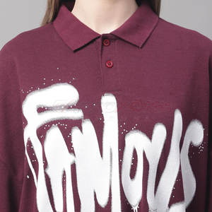 Camiseta Polo de gran tamaño para mujer con hombro caído y tela de algodón suave para ropa de calle informal, camiseta Polo de gran tamaño con estilo - Product Image 5