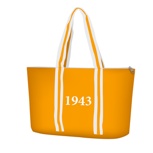 Bolso de lona personalizable para mujer con cierre abierto Forro de tela elegante con logotipo Sigma Gamma Rho Diseño de moda - Product Image 1