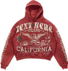 Conjunto OEM personalizado de pantalones de chándal acampanados y Sudadera con capucha unisex lavado ácido chándal recortado con capucha y conjunto de Jogger apilado para hombre - Product Image 2