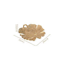 Plateau à fruits en métal doré de luxe en forme de feuille de ginkgo, plat de service décoratif pour la maison, le salon et la décoration de mariage