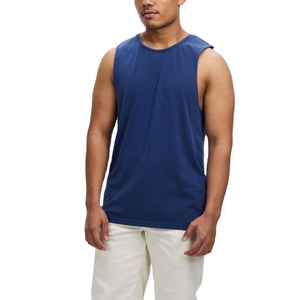 Custom Logo Men's Fitness Workout Loose Fit Bodybuilding <b>Vest</b> Gym <b>Stringer</b> Cotton Tank Top sleeveless t shirts singlets gym wear - Product Image 1