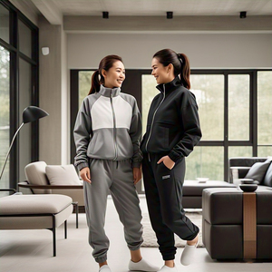 เสื้อสเวตเตอร์มีซิปสำหรับผู้หญิงชุดวอร์มสไตล์สตรีทชุดวอร์มทรงโอเวอร์ไซส์มีซิปสำหรับผู้หญิง - Product Image 2