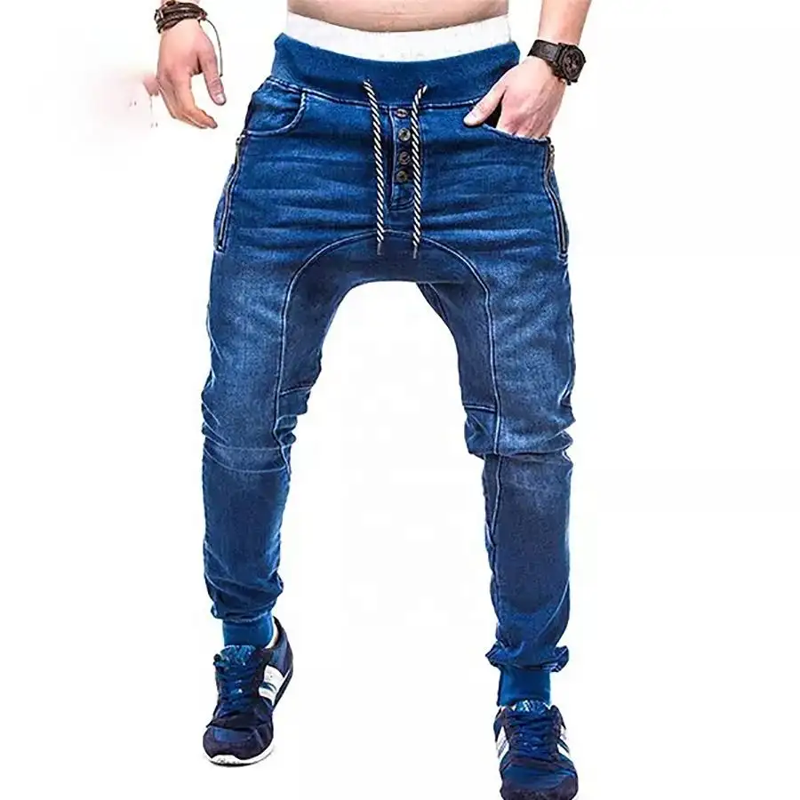 Custom Design Loose Fit Jeans Male Female Denim Pants Men Hot Sale Jeans Young Men Cotton Elastic Pant