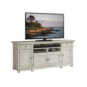 Mobile <span class=keywords><strong>TV</strong></span> in stile Coastal Beach House, Centro di intrattenimento in legno anticato con spazio contenitivo - Product Image 1