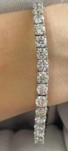 Bracelet en diamant Moissanite en argent sterling 925 Bracelet Moissanite blanche Bijoux hip hop - Product Image 2