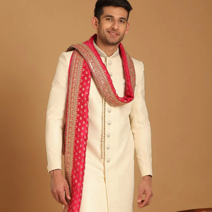 Sherwani de créateur pour les garçons d'honneur Sherwani pour les mariages traditionnels indiens Sherwani Slim Fit pour le marié - Product Image 1
