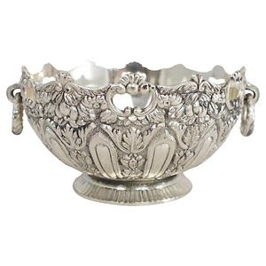 Bol décoratif en laiton nickelé et aluminium, fait main et personnalisé, finition premium, bols de service pour hôtel, décoration pour la maison et la table - Product Image 4