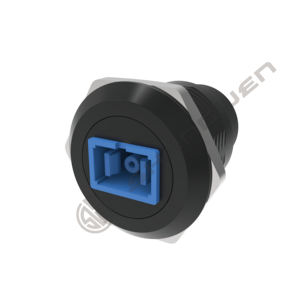 Coupleur de montage sur panneau à fibre <span class=keywords><strong>optique</strong></span> SC réseau monomode noir femelle femelle en alliage de zinc intégré <span class=keywords><strong>adaptateur</strong></span> de montage fixe fileté - Product Image 1