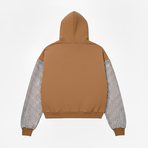 Vente en gros Design personnalisé brodé strass hommes fermeture éclair 100% coton diamant automne sweat à capuche pour hommes et jeunes - Product Image 2