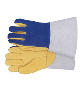 Guantes de soldadura de cuero de vaca divididos TIG, protección de seguridad industrial, Palma reforzada resistente al calor - Product Image 4