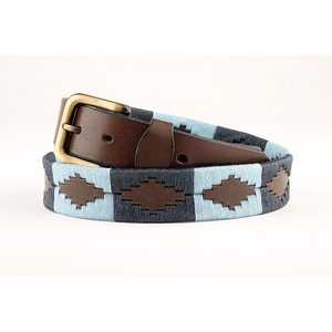 Ceinture de polo pour homme cousue à la main turquoise-bleu marine excellente qualité accessoires de sport personnalisés boucle en alliage de zinc en cuir véritable - Product Image 4