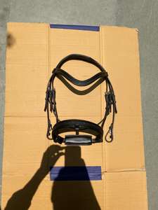 Haute qualité tannage végétal (D.D) cuir cheval snaffle bride anatomique vide canal licou course équitation produit équestre - Product Image 2