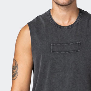 Precio barato Fitness Gym Wear Men Singlet Professional Manufactures Men's High Street Singlet para adultos Diseño con servicio OEM - Product Image 6