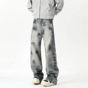 กางเกงยีนส์ผ้ายืดสำหรับผู้ชายออกแบบได้ตามต้องการเสื้อผ้าแนวสตรีทฮิปฮอปสไตล์วินเทจ3D - Product Image 1
