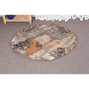 พรมขนสัตว์สีเบจโบราณขนาด3.3x3.4ฟุตดีไซน์คลาสสิกพื้นที่ขนาดใหญ่สี่เหลี่ยมผืนผ้าสำหรับห้องนั่งเล่นห้องนอนสำหรับวัยรุ่น - Product Image 1