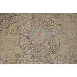 Alfombra de lana Beige de área grande Vintage 4,4X7,4 pies patrón abstracto geométrico yute para adolescentes alfombra rectangular para habitación de pasillo rectangular - Product Image 5