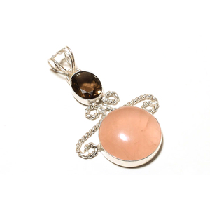 Dernier pendentif en argent sterling 925 fait à la main Quartz rose naturel exquis collier fin pour les femmes cadeau personnalisé unique - Product Image 1