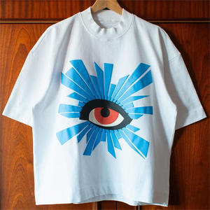 100% Cotton Heavyweight <b>Men</b> Premium Oversized Eco-Friendly Quick Dry T-Shirt Sublimation Transfer Print Front Logo T-Shirt - Product Image 5