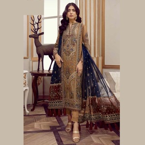 ชุดสูทปาร์ตี้อินเดียและปากีสถานสำหรับผู้หญิงใส่ฤดูร้อนปักโลโก้แบบเรียบง่ายแฟชั่นปากีสถานผ้าชีฟองบูติกที่ดีที่สุด - Product Image 5