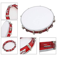 Ensemble de batterie de tambourin portable professionnel Construction en bois avec têtes de tambour en peau de mouton