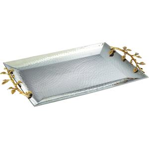 Bandeja de Servir Creativa de Metal Multifuncional con Diseño de Frutas, Niquelada y Martillada, para Bodas, Color y Logotipo Personalizables, Elegante - Product Image 1