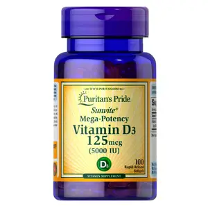 Puritan's Pride Vitamin D3 5.000 IU-100 Kapseln Starke Zähne Knochen Immun unterstützung Kalzium aufnahme USA Distributor