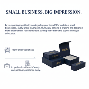 Boîte-cadeau en carton rigide de luxe <span class=keywords><strong>avec</strong></span> logo personnalisé, blanc et noir, pliable, pour les petites entreprises - Product Image 2